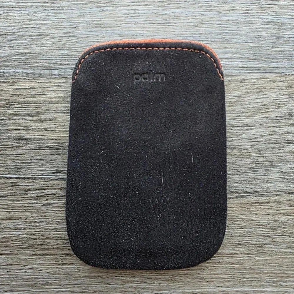 Palm Pre Vintage Suede Slip Pouch Wallet Black Orange Retro Tech Accessory